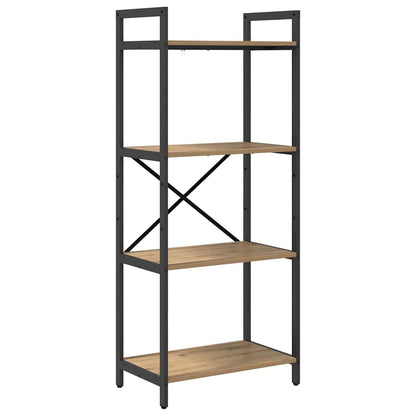 vidaXL Bookshelf 4-Tier 56 x 34 x 133.5 cm Engineered Wood Artisan Oak 2