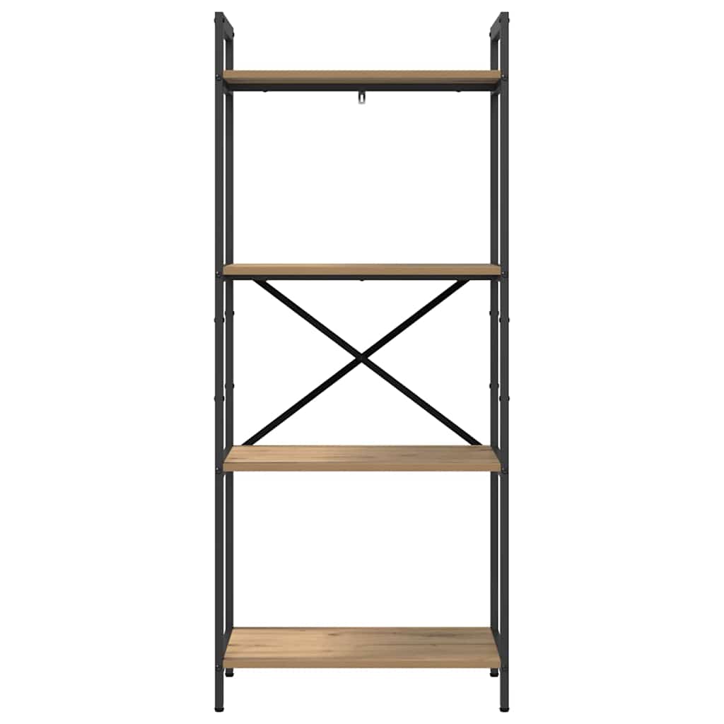 vidaXL Bookshelf 4-Tier 56 x 34 x 133.5 cm Engineered Wood Artisan Oak 5
