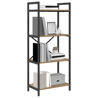 vidaXL Bookshelf 4-Tier 56 x 34 x 133.5 cm Engineered Wood Artisan Oak 3