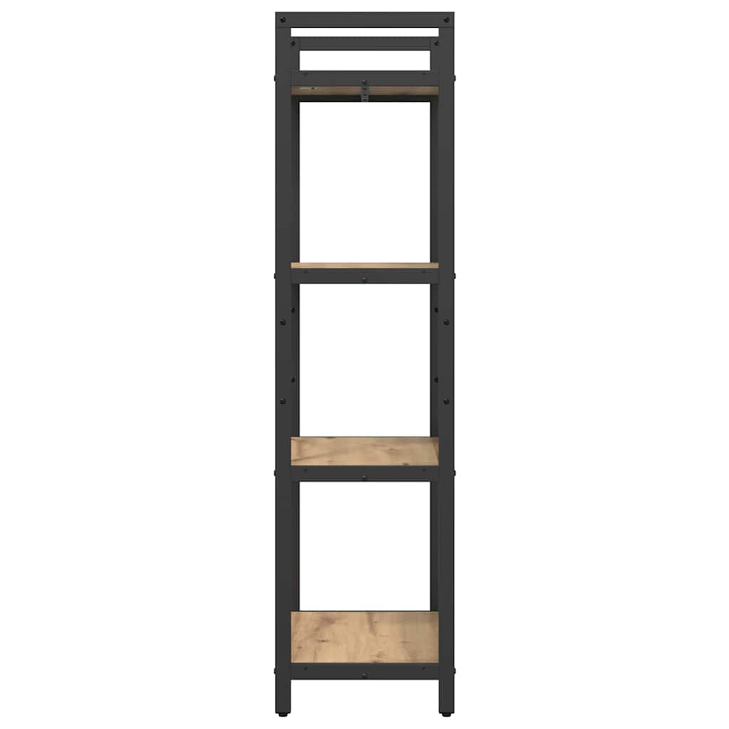 vidaXL Bookshelf 4-Tier 56 x 34 x 133.5 cm Engineered Wood Artisan Oak 6