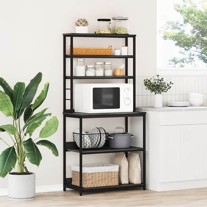 Kitchen Shelf 5-Tier Engineered Wood Black oak 80 x 40 x 168 cm