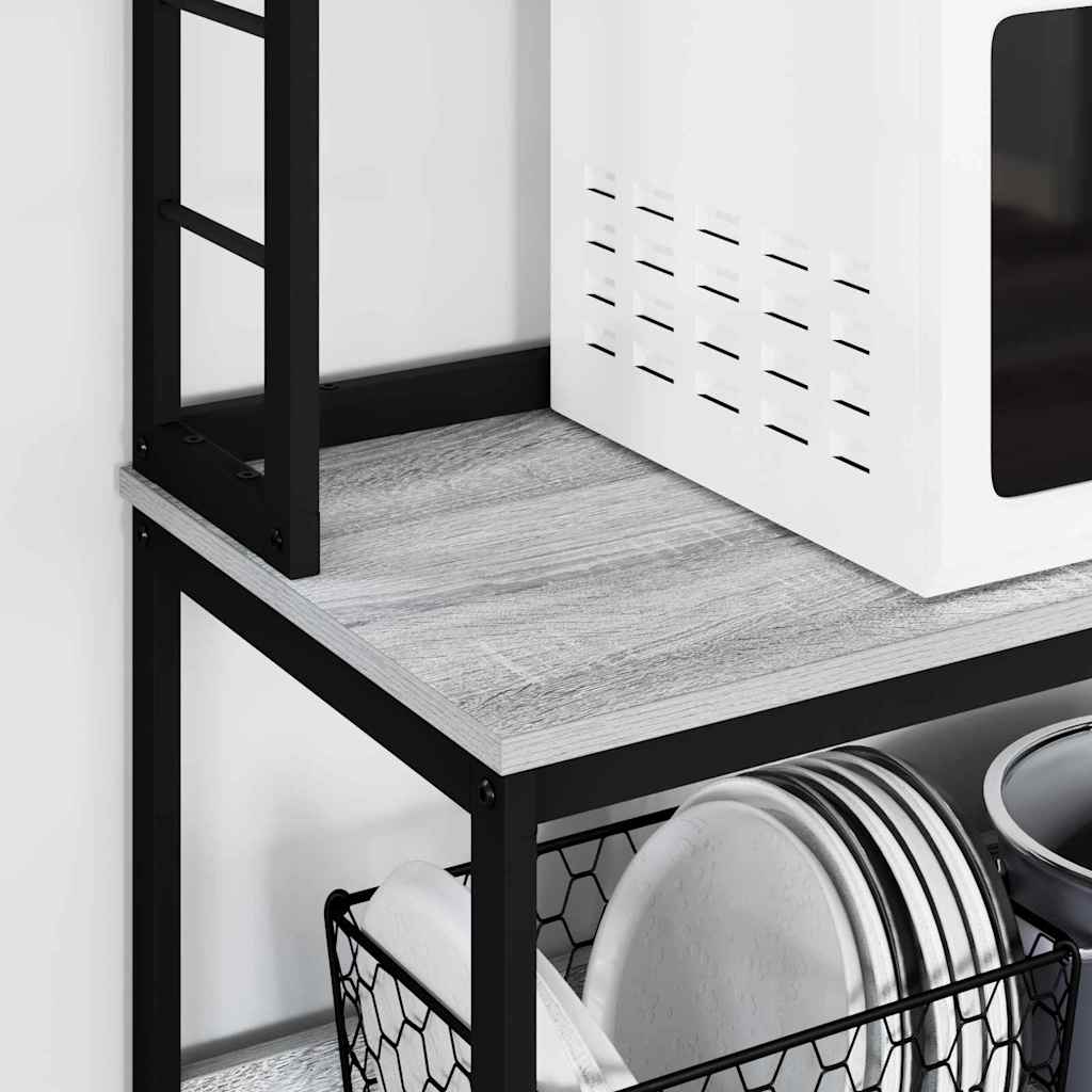 Kitchen Shelf 5-Tier Engineered Wood Grey sonoma 80 x 40 x 168 cm
