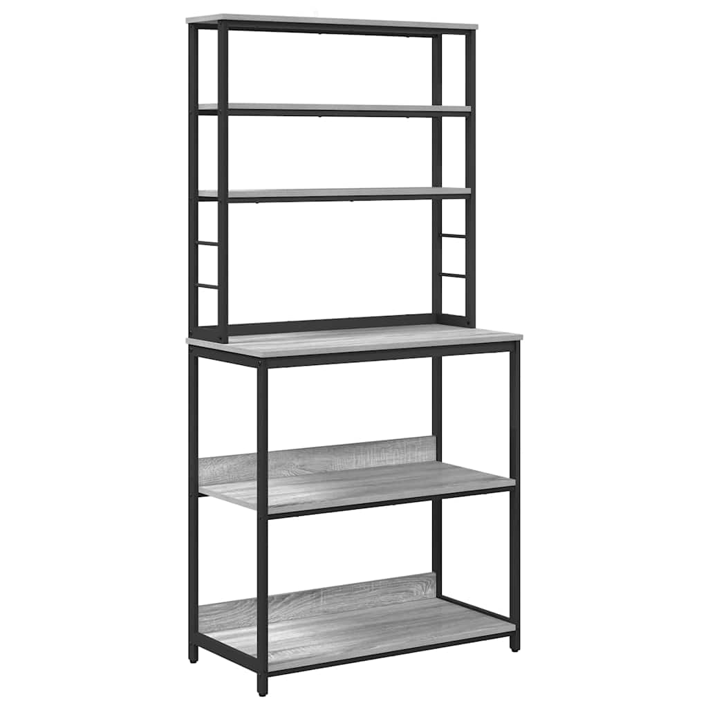 Kitchen Shelf 5-Tier Engineered Wood Grey sonoma 80 x 40 x 168 cm