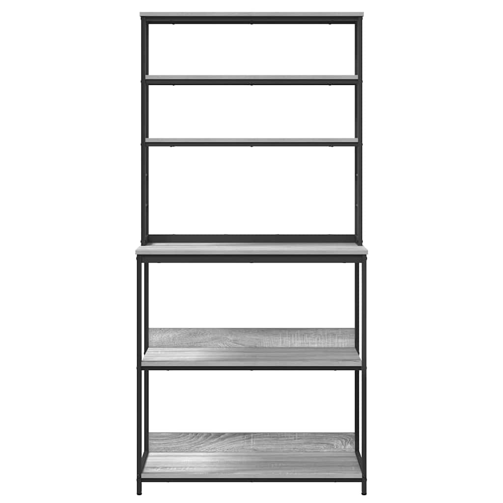 Kitchen Shelf 5-Tier Engineered Wood Grey sonoma 80 x 40 x 168 cm