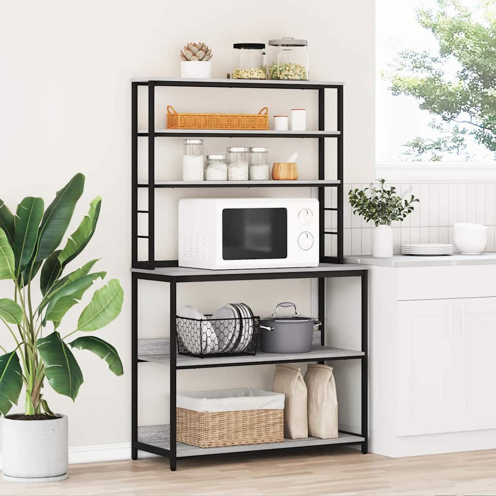 Kitchen Shelf 5-Tier Engineered Wood Grey sonoma 100 x 40 x 168 cm