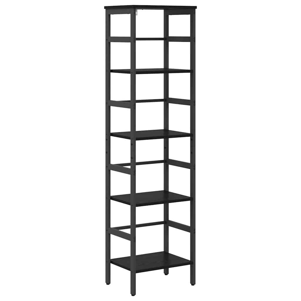 vidaXL Bookshelf 4-Tier 40 x 29.5 x 149 cm Engineered Wood Black Oak 2