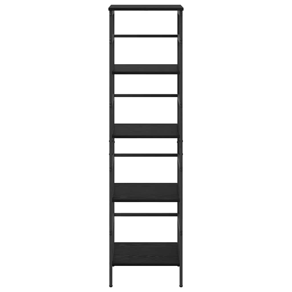 vidaXL Bookshelf 4-Tier 40 x 29.5 x 149 cm Engineered Wood Black Oak 5
