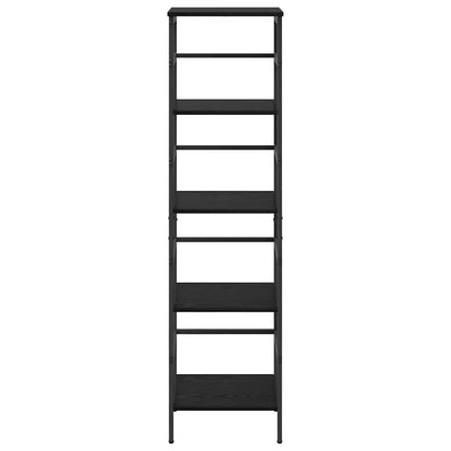 vidaXL Bookshelf 4-Tier 40 x 29.5 x 149 cm Engineered Wood Black Oak 5