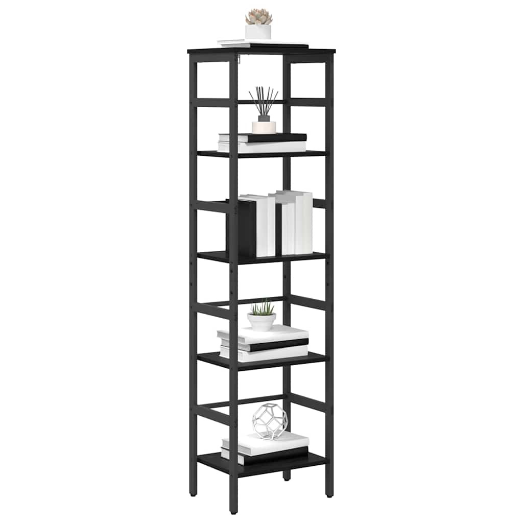 vidaXL Bookshelf 4-Tier 40 x 29.5 x 149 cm Engineered Wood Black Oak 3