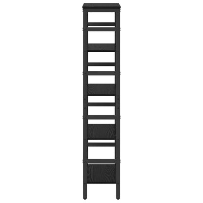 vidaXL Bookshelf 4-Tier 40 x 29.5 x 149 cm Engineered Wood Black Oak 6