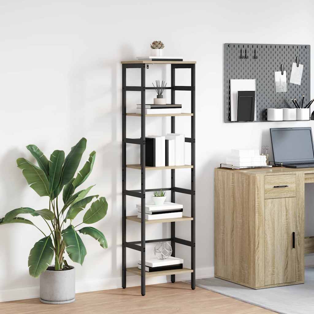 vidaXL Bookshelf 4-Tier 40 x 29.5 x 149 cm Engineered Wood Sonoma Oak 1