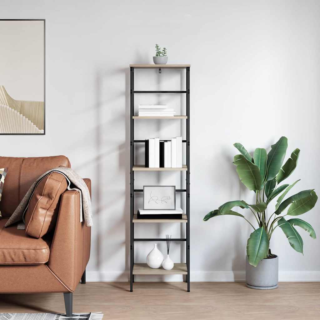 vidaXL Bookshelf 4-Tier 40 x 29.5 x 149 cm Engineered Wood Sonoma Oak 4