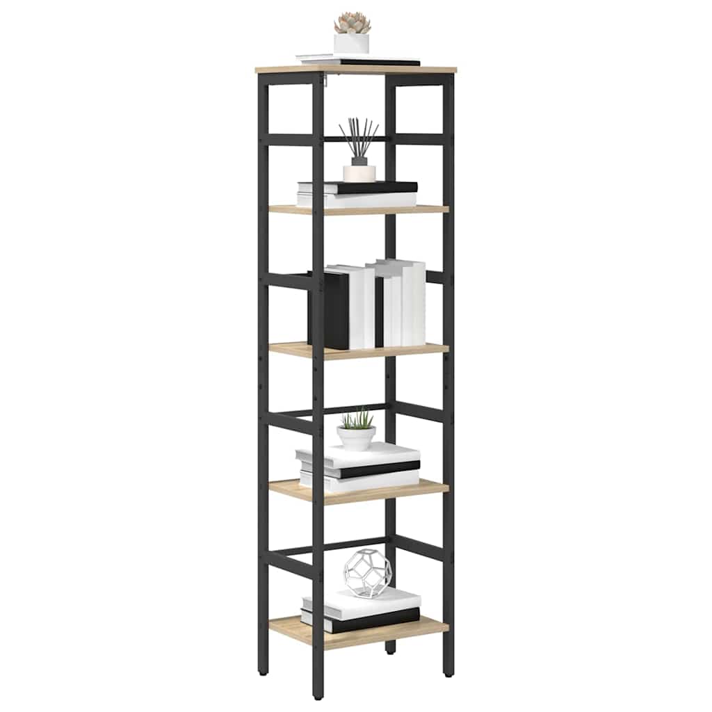 vidaXL Bookshelf 4-Tier 40 x 29.5 x 149 cm Engineered Wood Sonoma Oak 3
