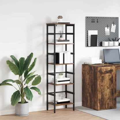 vidaXL Bookshelf 4-Tier 40 x 29.5 x 149 cm Engineered Wood Smoked Oak 1