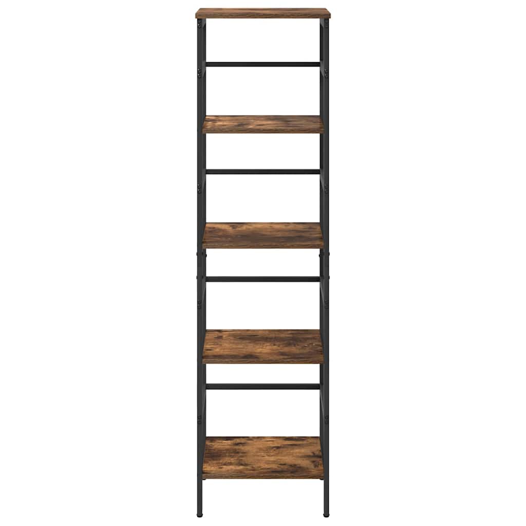 vidaXL Bookshelf 4-Tier 40 x 29.5 x 149 cm Engineered Wood Smoked Oak 5