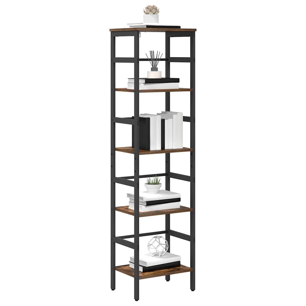 vidaXL Bookshelf 4-Tier 40 x 29.5 x 149 cm Engineered Wood Smoked Oak 3