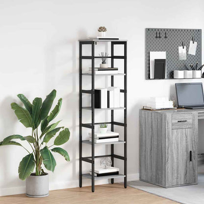 vidaXL Bookshelf 4-Tier 40 x 29.5 x 149 cm Engineered Wood Grey Sonoma 1