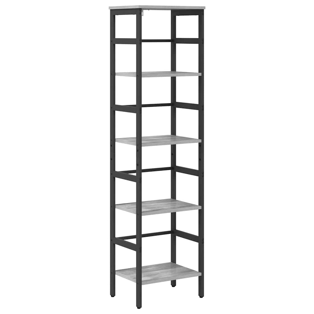 vidaXL Bookshelf 4-Tier 40 x 29.5 x 149 cm Engineered Wood Grey Sonoma 2