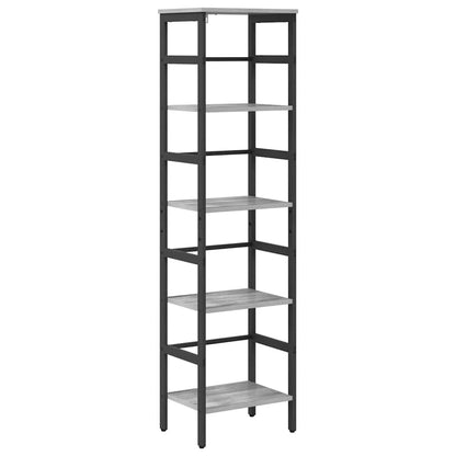 vidaXL Bookshelf 4-Tier 40 x 29.5 x 149 cm Engineered Wood Grey Sonoma 2