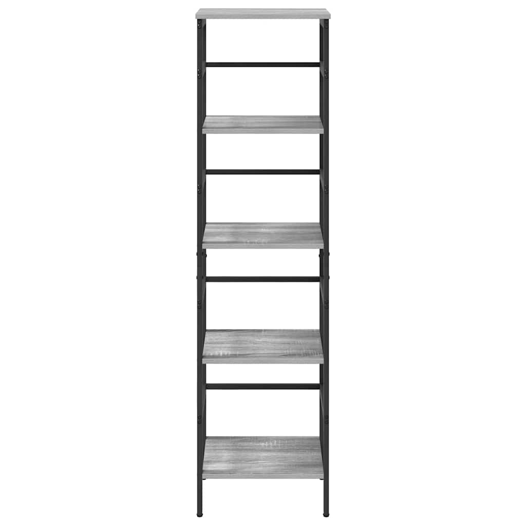 vidaXL Bookshelf 4-Tier 40 x 29.5 x 149 cm Engineered Wood Grey Sonoma 5