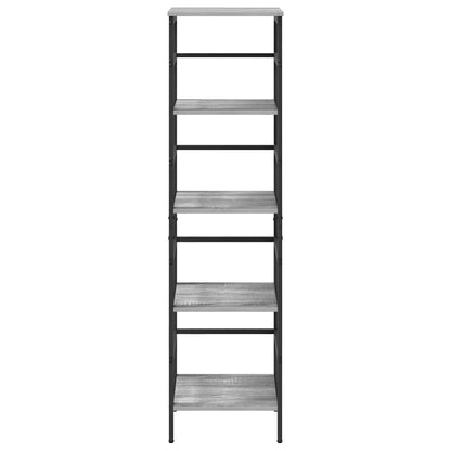 vidaXL Bookshelf 4-Tier 40 x 29.5 x 149 cm Engineered Wood Grey Sonoma 5