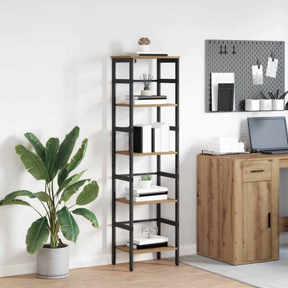 vidaXL Bookshelf 4-Tier 40 x 29.5 x 149 cm Engineered Wood Artisan Oak 1
