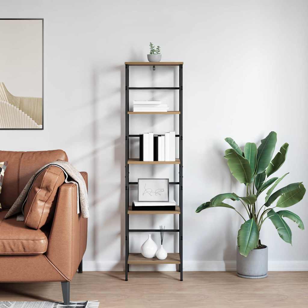 vidaXL Bookshelf 4-Tier 40 x 29.5 x 149 cm Engineered Wood Artisan Oak 4