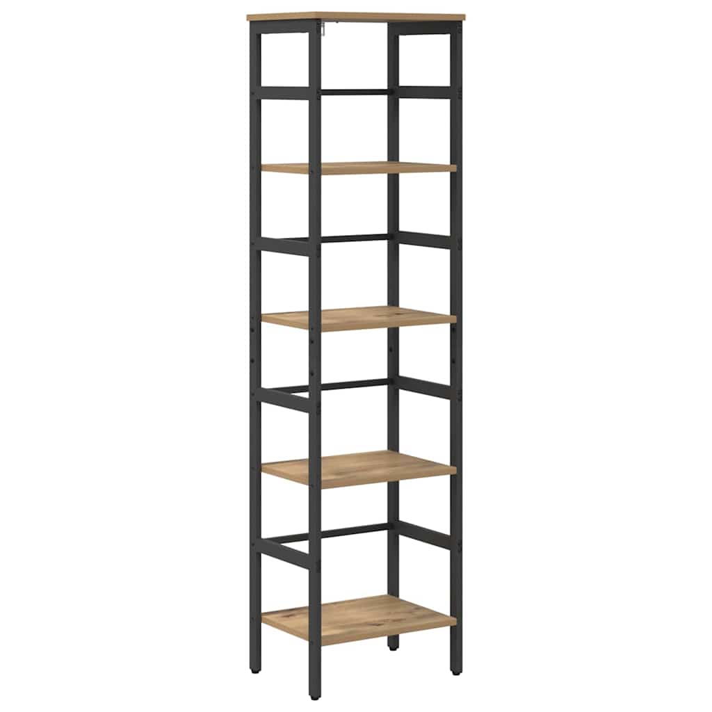 vidaXL Bookshelf 4-Tier 40 x 29.5 x 149 cm Engineered Wood Artisan Oak 2