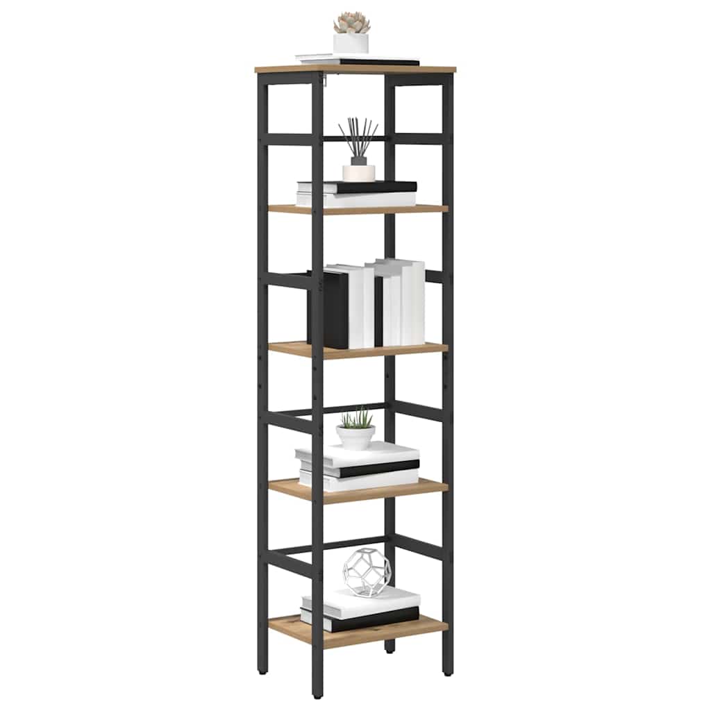 vidaXL Bookshelf 4-Tier 40 x 29.5 x 149 cm Engineered Wood Artisan Oak 3