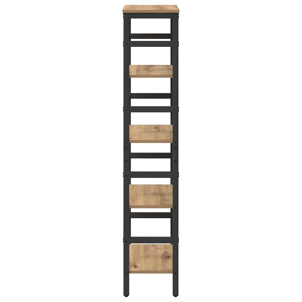 vidaXL Bookshelf 4-Tier 40 x 29.5 x 149 cm Engineered Wood Artisan Oak 6