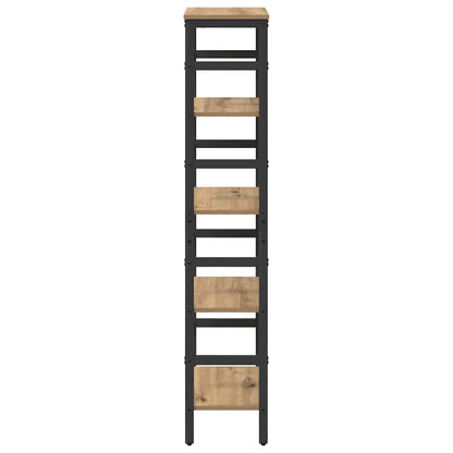 vidaXL Bookshelf 4-Tier 40 x 29.5 x 149 cm Engineered Wood Artisan Oak 6