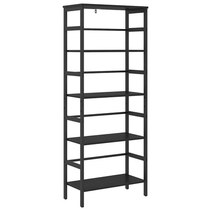 vidaXL Bookshelf 4-Tier 60 x 29.5 x 149 cm Engineered Wood Black Oak 2