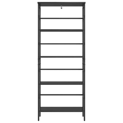 vidaXL Bookshelf 4-Tier 60 x 29.5 x 149 cm Engineered Wood Black Oak 5