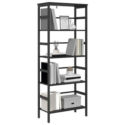 vidaXL Bookshelf 4-Tier 60 x 29.5 x 149 cm Engineered Wood Black Oak 3