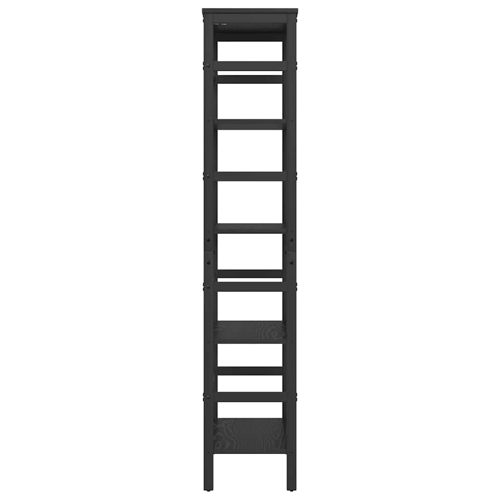 vidaXL Bookshelf 4-Tier 60 x 29.5 x 149 cm Engineered Wood Black Oak 6