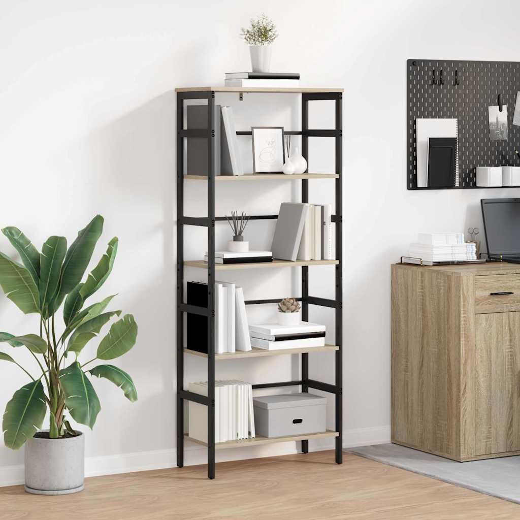 vidaXL Bookshelf 4-Tier 60 x 29.5 x 149 cm Engineered Wood Sonoma Oak 1
