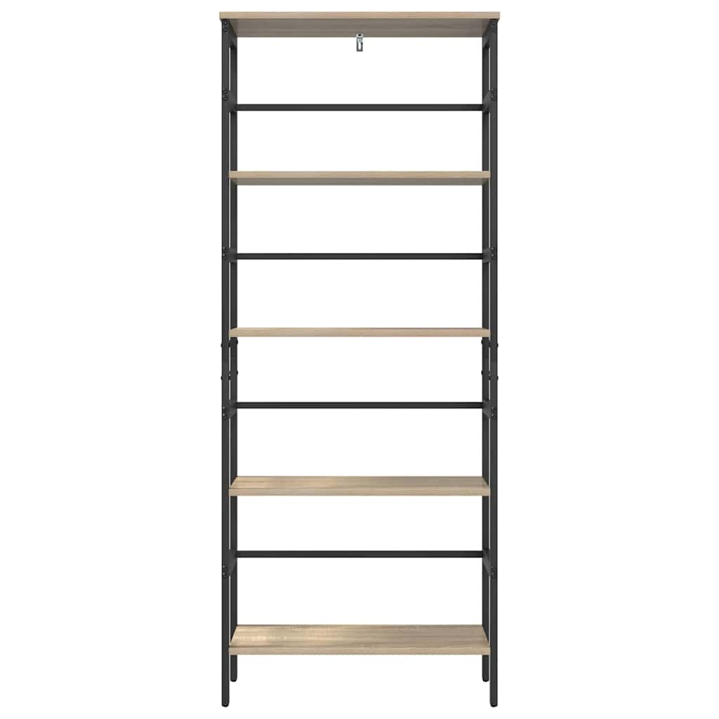 vidaXL Bookshelf 4-Tier 60 x 29.5 x 149 cm Engineered Wood Sonoma Oak 5