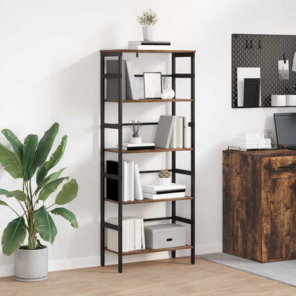 vidaXL Bookshelf 4-Tier 60 x 29.5 x 149 cm Engineered Wood Smoked Oak 1