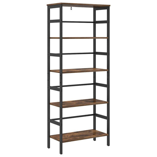 vidaXL Bookshelf 4-Tier 60 x 29.5 x 149 cm Engineered Wood Smoked Oak 2