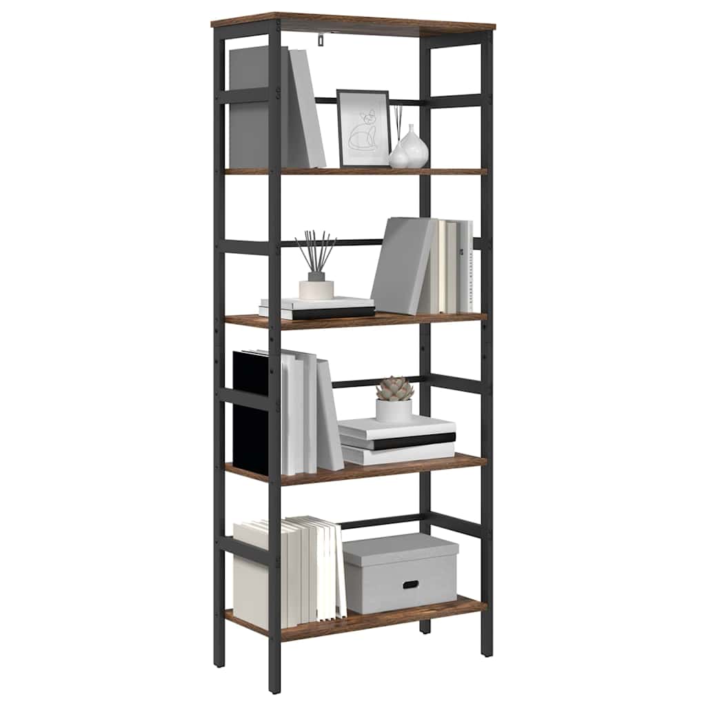 vidaXL Bookshelf 4-Tier 60 x 29.5 x 149 cm Engineered Wood Smoked Oak 3