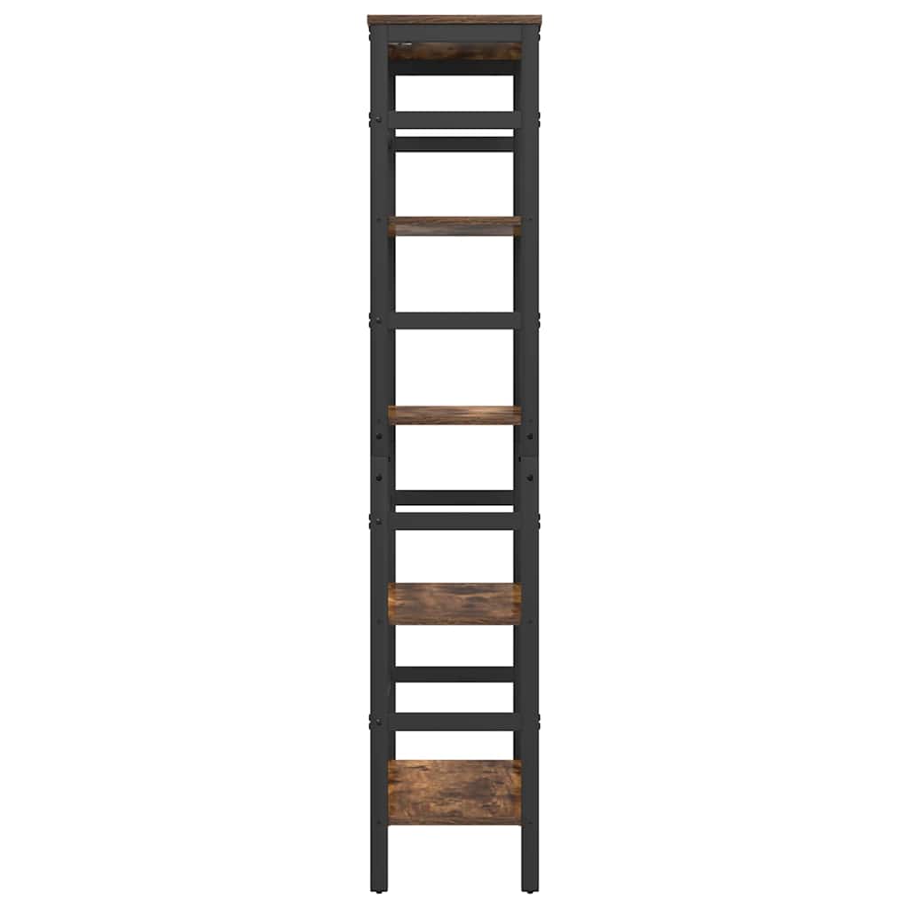 vidaXL Bookshelf 4-Tier 60 x 29.5 x 149 cm Engineered Wood Smoked Oak 6