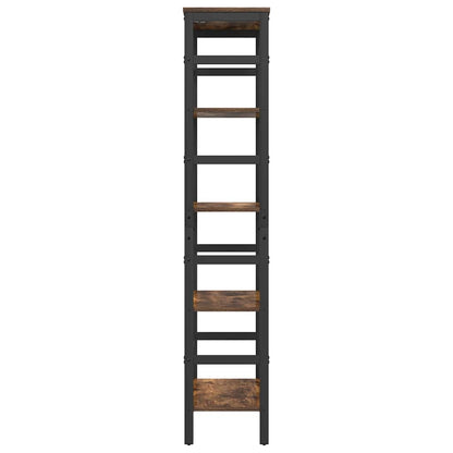 vidaXL Bookshelf 4-Tier 60 x 29.5 x 149 cm Engineered Wood Smoked Oak 6