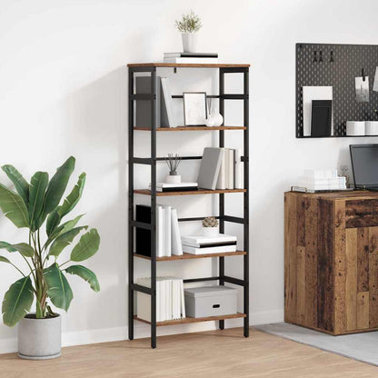vidaXL Bookshelf 4-Tier 60 x 29.5 x 149 cm Engineered Wood Old Wood 1