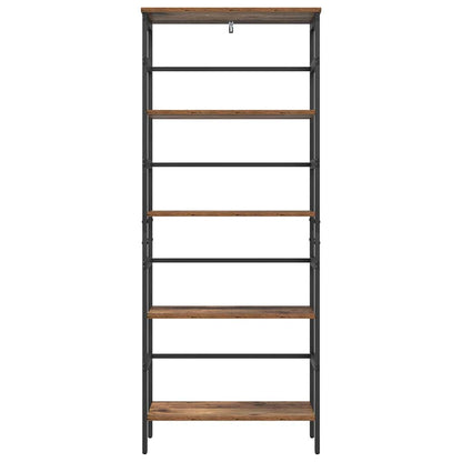vidaXL Bookshelf 4-Tier 60 x 29.5 x 149 cm Engineered Wood Old Wood 5