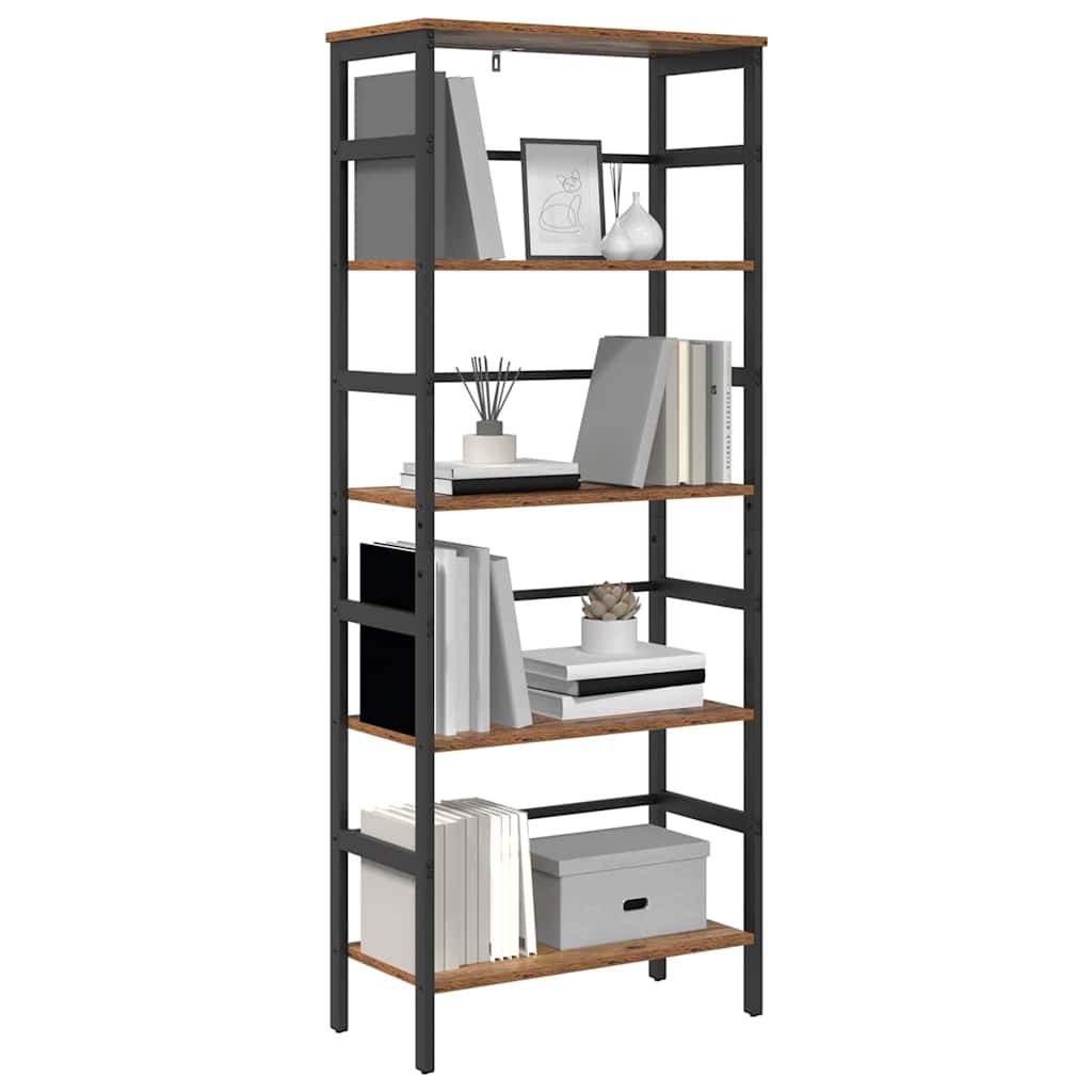 vidaXL Bookshelf 4-Tier 60 x 29.5 x 149 cm Engineered Wood Old Wood 3