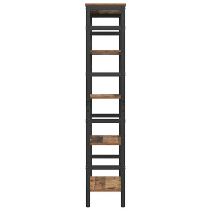 vidaXL Bookshelf 4-Tier 60 x 29.5 x 149 cm Engineered Wood Old Wood 6