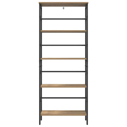 vidaXL Bookshelf 4-Tier 60 x 29.5 x 149 cm Engineered Wood Artisan Oak 5