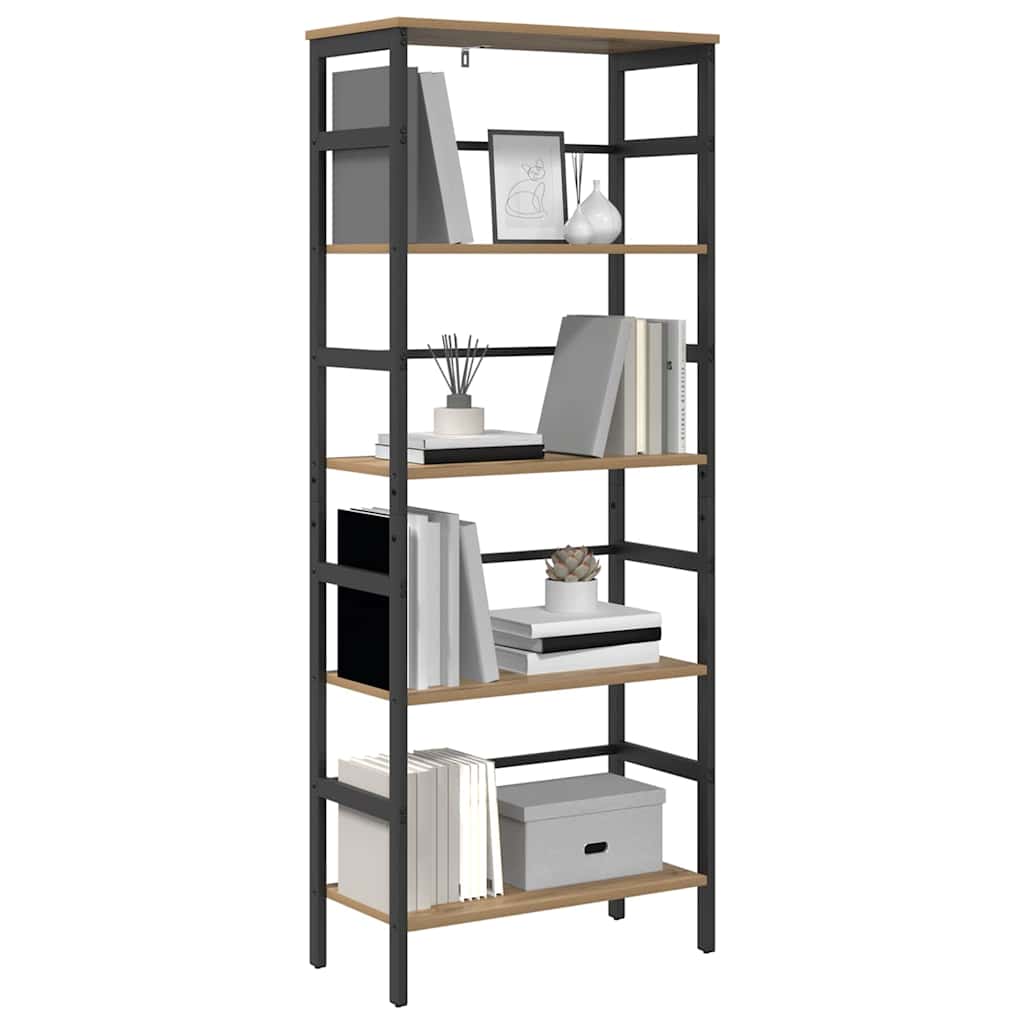 vidaXL Bookshelf 4-Tier 60 x 29.5 x 149 cm Engineered Wood Artisan Oak 3