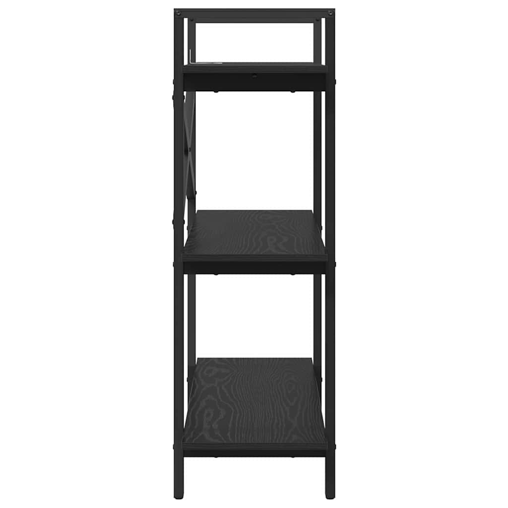 vidaXL Bookshelf 3-Tier 100 x 33.5 x 102 cm Engineered Wood Black Oak 6