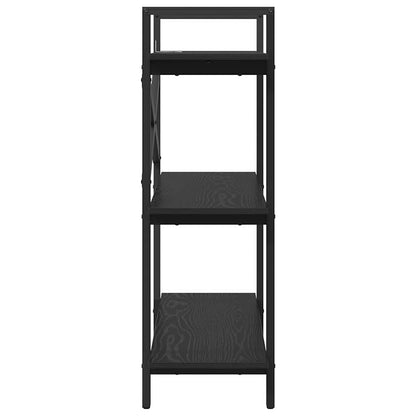 vidaXL Bookshelf 3-Tier 100 x 33.5 x 102 cm Engineered Wood Black Oak 6